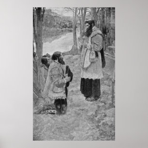 Poster Father Hennepin Celebrating Mass