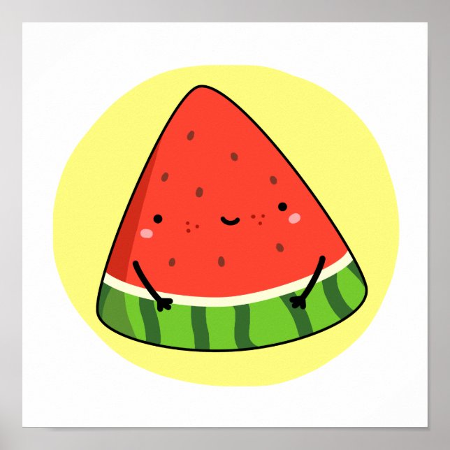 Poster Fatia Cute Kawaii Watermelon (Frente)