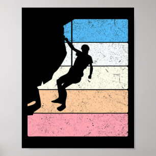 Poster Fatia de Custo de Climber de Rocha Bouldering Vint