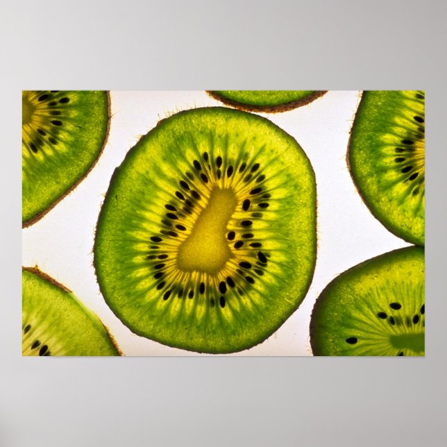 Póster Fatia de fruta Kiwi (Frente)