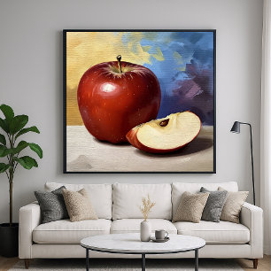 Poster Fatia de Maçã - Arte de Natureza-Morta em Estilo P