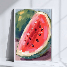 Poster Fatia de Melancia | Pintura em Aquarela de Frutas