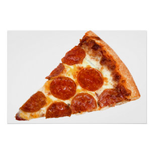 Póster Fatia de pizza de pepperoni clássica derretida da 