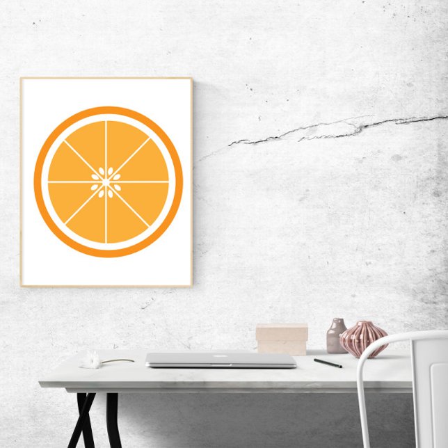 Poster Fatia Laranja (A poster featuring an orange slice.)