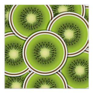 Póster Fatias de fruta de kiwi funky