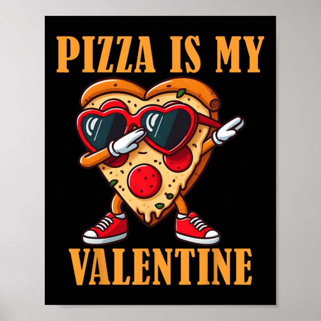 Poster Fatias de Pizza Engraçadas para Solteiros no Dia d (Frente)