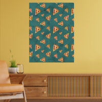 Fatias de pizza legais padrão vintage azul-teal