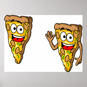 Poster Fatias Engraçadas de Pizza