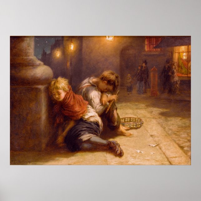 Póster Fatigued Minstrels (1883) ~Augustus Edwin Mulready (Frente)