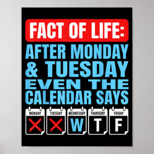 Poster Fato da Vida Depois da Segunda-Feira Calendário Di