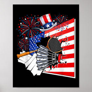Poster Fato de Equipamento de Badminton Bandeira American