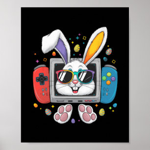 Poster Fato de Ovos de Coelho de Video Game Dia de Páscoa