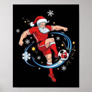 Poster Fato de Santa Óculos de Sol Seis Sete Futebol Nata