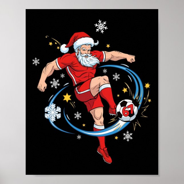 Poster Fato de Santa Óculos de Sol Seis Sete Futebol Nata (Frente)