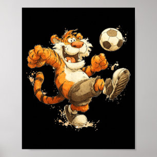 Poster Fato de Tigre de Futebol para Amantes de Esporte e