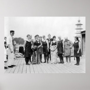 Póster Fatos de banho do vintage, 1910s