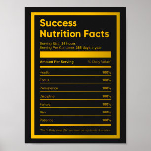 Poster Fatos de nutrição de sucesso Citação Motivaciona