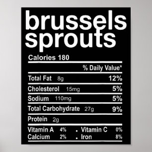 Poster Fatos Nutricionais de Couve-flor de Bruxelas Engra