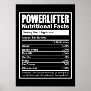 Poster Fatos Nutricionais do Powerlifter, Engraçado levan