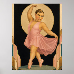 Poster "Fatty" Arbuckle, um ator americano de cinema mudo