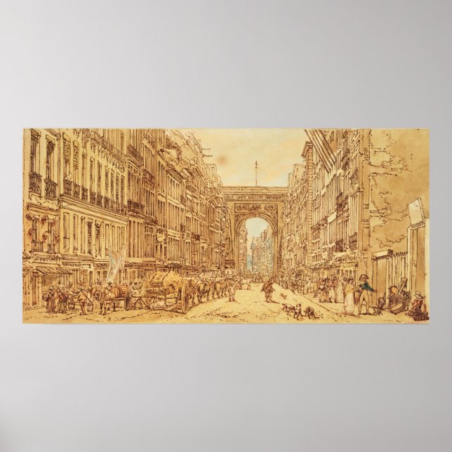 Póster Faubourg e Porte Santo-Denis, 1801 (Frente)