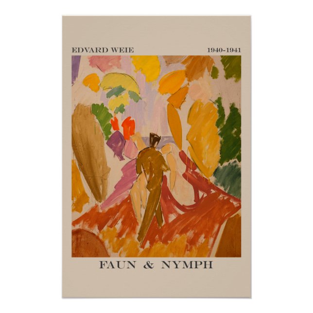 Póster Fauno e Ninfa 1941 por Edvard Weie (Frente)