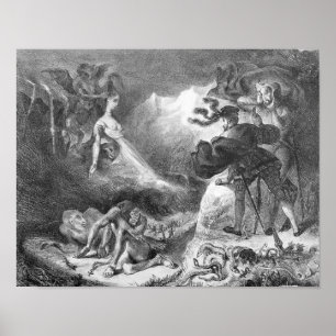 Póster Faust e Mephistopheles nas bruxas