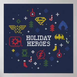 Poster Faux Cross Stitch da Liga da Justiça "Holiday Her