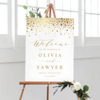 Faux Gold Foil Confetti Pontos Bot Sinal de Boas-v