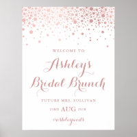 Faux Rosa Gold Foil Confetti Bridal Brunsign