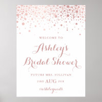 Faux Rosa Gold Foil Confetti - Sinal de Chá de pan