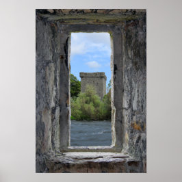 Poster Faux Stone Window armando um Castelo Escocês