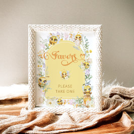 Poster Favor de Abelhas de Cuta de Aquarela