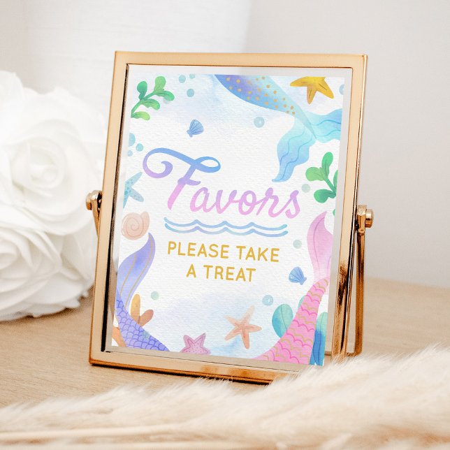 Poster Favor de Aniversário da Sereia Debaixo do Mar (Criador carregado)