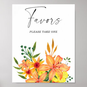 Poster Favor de casamento aquarela, por favor, leve um 