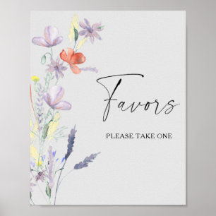 Poster Favor de casamento em aquarela boho, por favor, pe