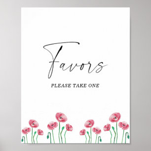 Poster Favor de casamento em aquarela, por favor, pegue u