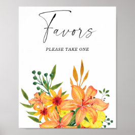 Poster Favor de casamento em aquarela por favor pegue um