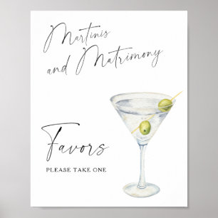 Poster Favor de casamento Martini por favor, pegue um
