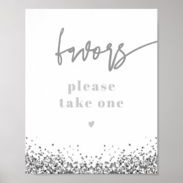 Poster Favor de casamento REGINA com lantejoulas de prata