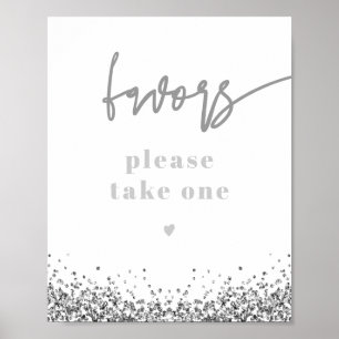 Poster Favor de casamento REGINA com lantejoulas de prata