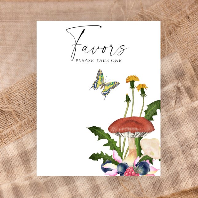 Poster Favor de chá de bebê de cogumelos selvagens (Criador carregado)