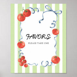 Poster Favor de Chá de Bebê de Tomate