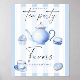 Poster Favor de chá de bebê do menino Tea Party