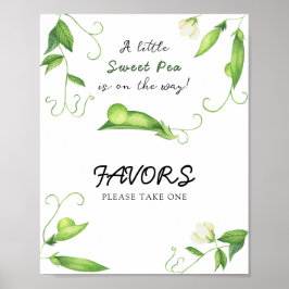 Poster Favor de chá de bebê Little Pea