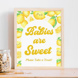 Poster Favor de Chá de fraldas de limão