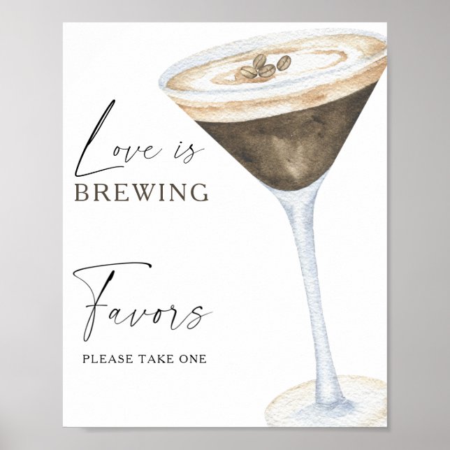 Poster Favor de chá de noiva de café, por favor, pegue um (Frente)