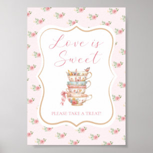 Poster Favor de Chá de Noiva Love is Sweet