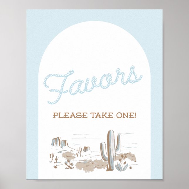 Poster Favor de Chuveiro Oh Baby Cowboy (Frente)