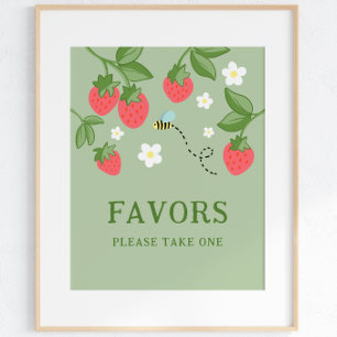 Poster Favor de Festinha Berry Sweet Sinal de Aniversário